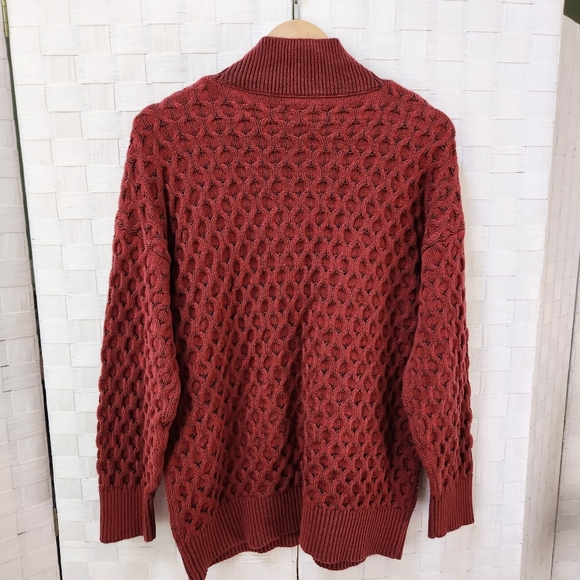 Knox Rose Red Oversized Sweater Turtleneck Women's Large - Picture 6 of 7